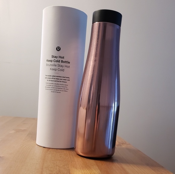 lululemon athletica Other - Lululemon Rose Gold Stay Cold Water Bottle BNWT